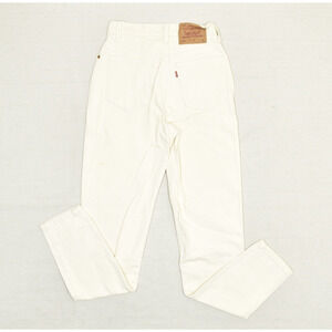 Levi's Women Jeans Cotton White Size 5 Zip Solid 512 Slim Taper USA Vtg Stained